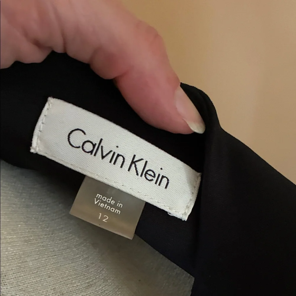 Calvin Klein Elegant Black and White High Low Dress - Picture 2 of 3